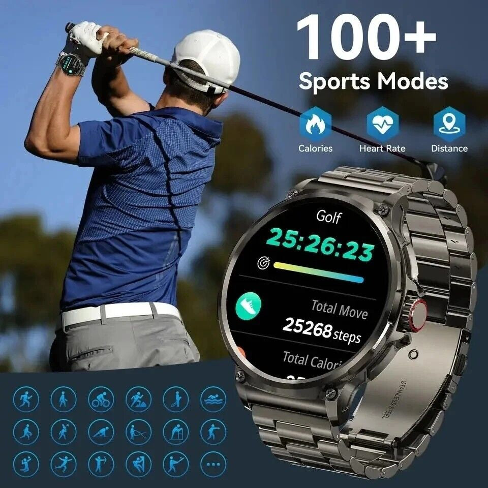 Ultra HD 1.85" Smartwatch with GPS, Bluetooth Calls & Health Monitoring - Perfect Gym Gift!
