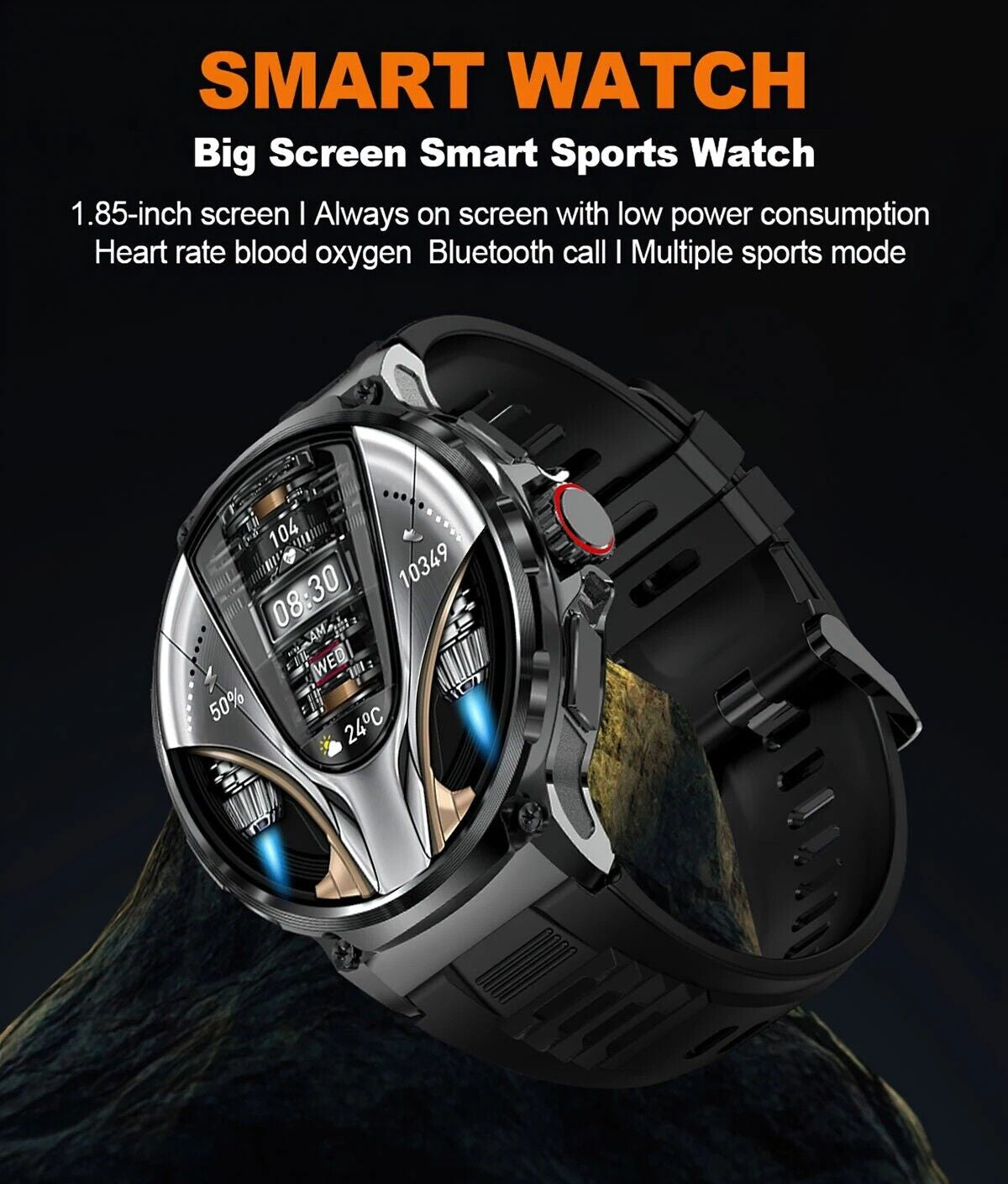 Ultra HD 1.85" Smartwatch with GPS, Bluetooth Calls & Health Monitoring - Perfect Gym Gift!