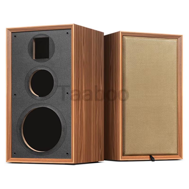 Handmade 8-Inch Three-Way Labyrinth Bookshelf Speaker Box for DIY Hi-Fi Audio - Passive Wooden Design