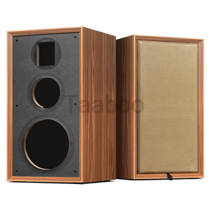 Handmade 8-Inch Three-Way Labyrinth Bookshelf Speaker Box for DIY Hi-Fi Audio - Passive Wooden Design