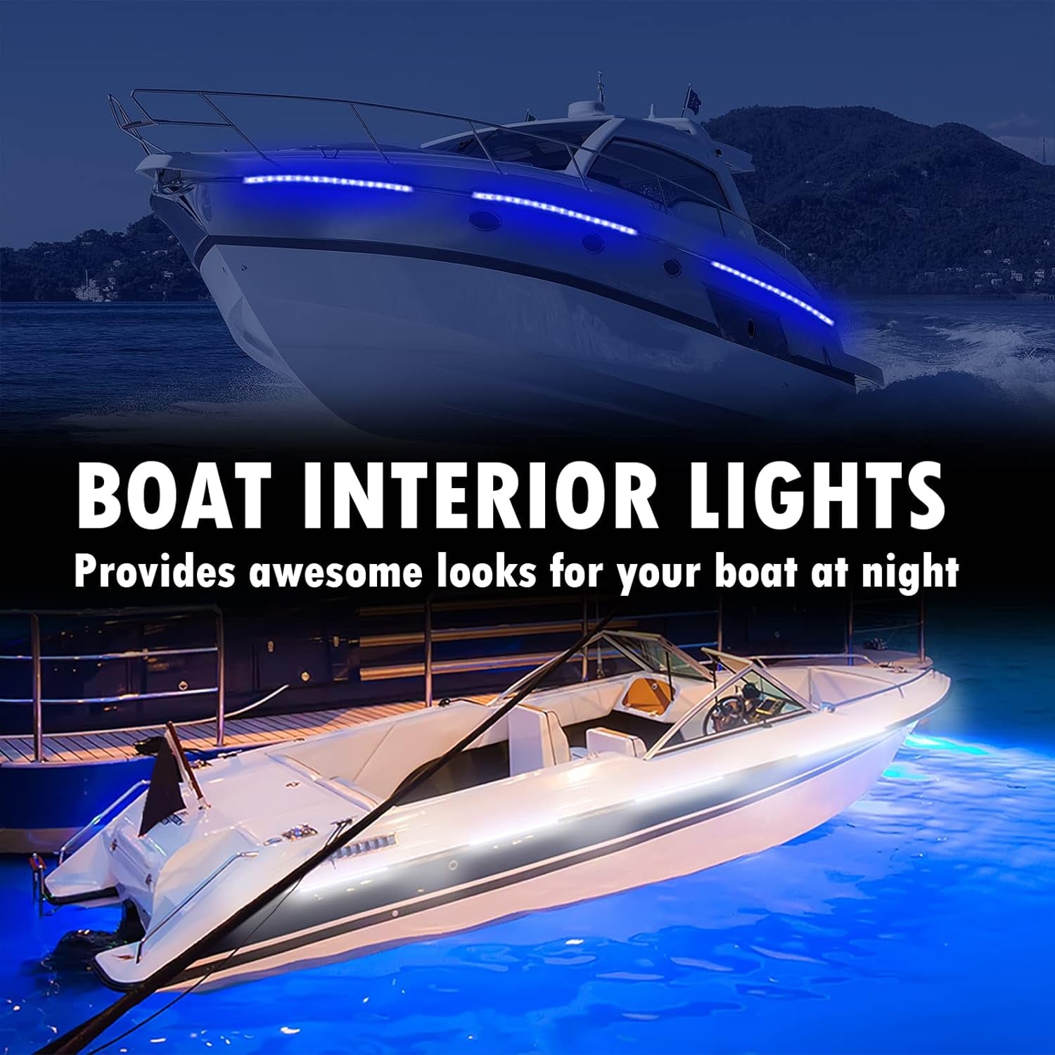 Brighten Your Night Fishing Adventures with Waterproof LED Pontoon Boat Lights - Perfect for Yachts, Bass Boats, and Jet Skis (Blue, 3.5W)