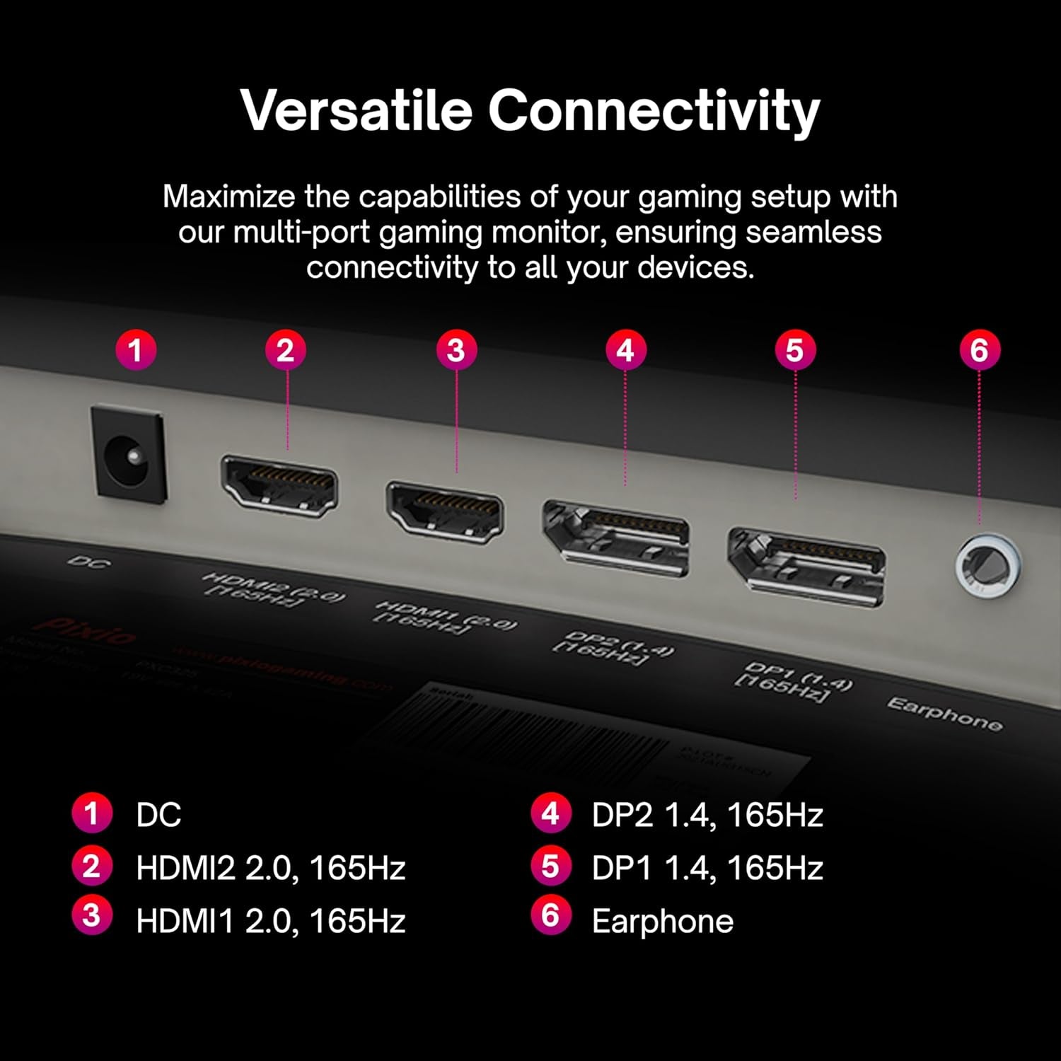 Elevate Your Gaming Experience: PXC325 32" Curved 165Hz FHD 1080P Monitor with Ultra-Fast 1ms Response Time and Adaptive Sync
