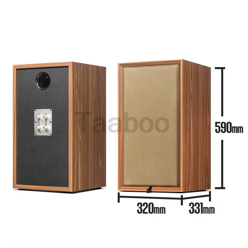 Handmade 8-Inch Three-Way Labyrinth Bookshelf Speaker Box for DIY Hi-Fi Audio - Passive Wooden Design