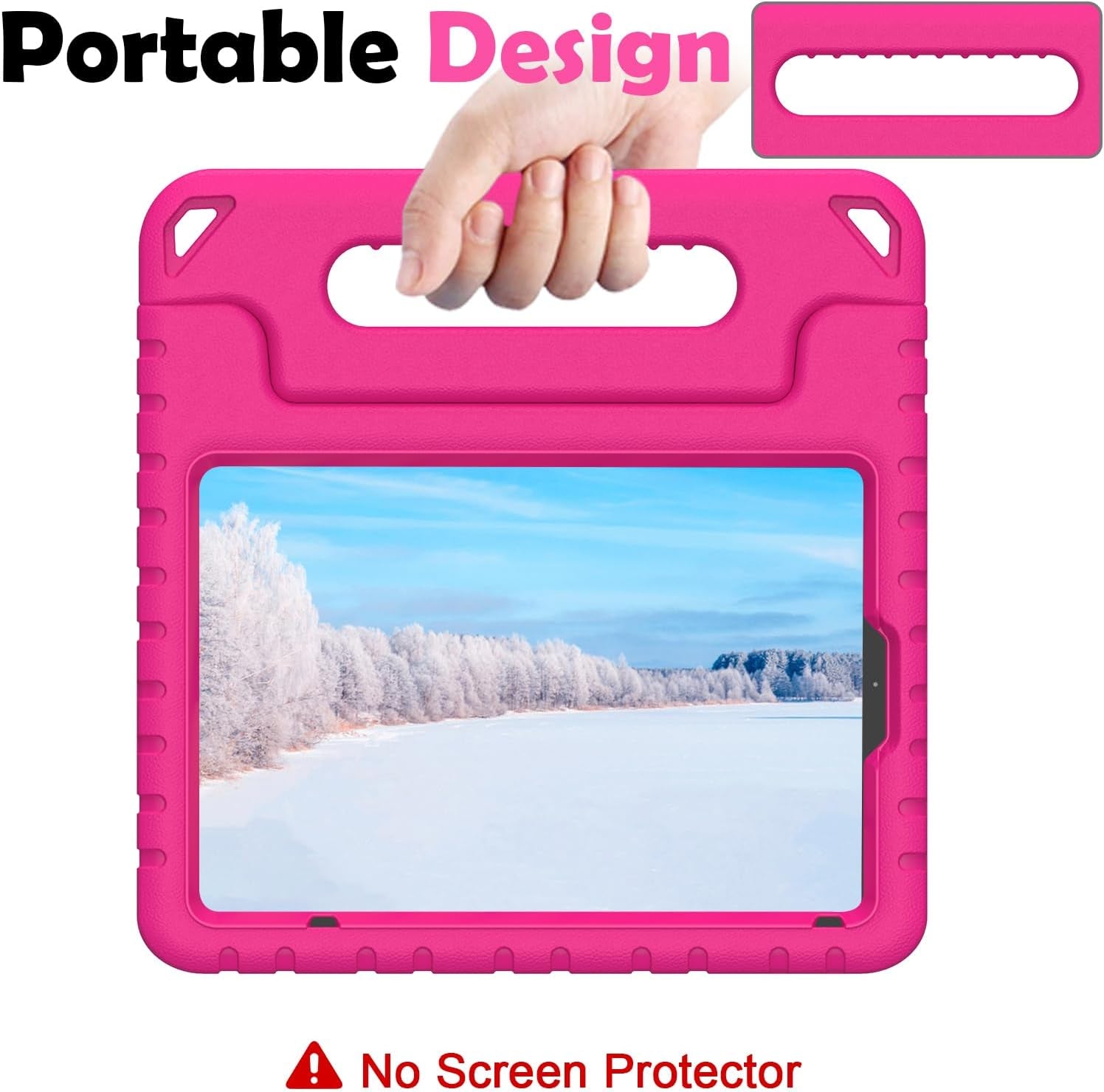 Lightweight Shockproof Kids Case for iPad Mini 1/2/3 - Fun Handle & Stand - Perfect Protection in Black