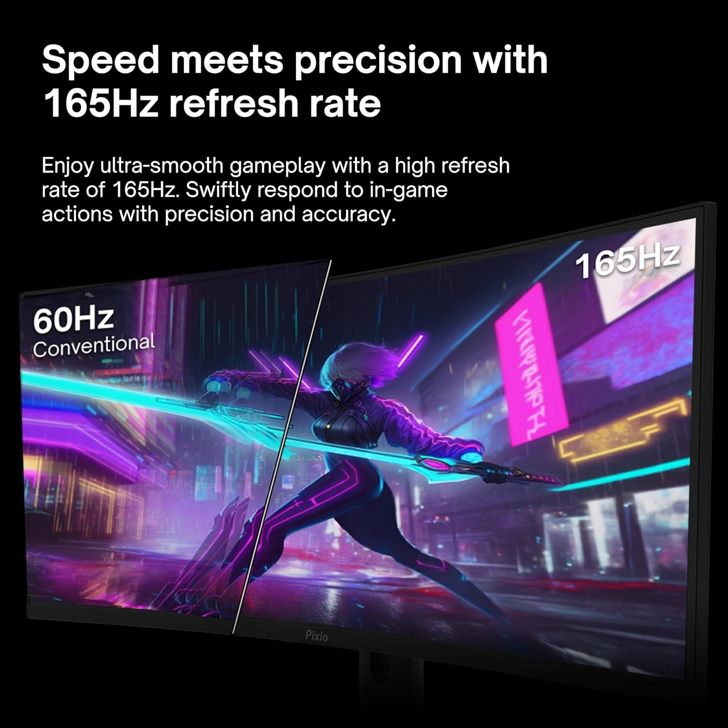 Elevate Your Gaming Experience: PXC325 32" Curved 165Hz FHD 1080P Monitor with Ultra-Fast 1ms Response Time and Adaptive Sync