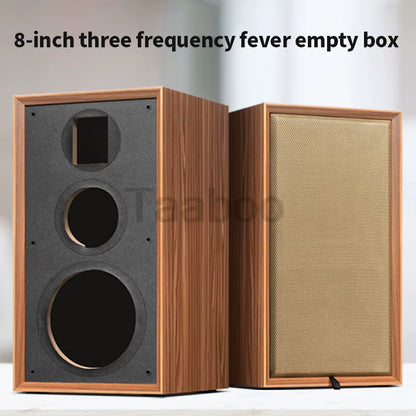 Handmade 8-Inch Three-Way Labyrinth Bookshelf Speaker Box for DIY Hi-Fi Audio - Passive Wooden Design