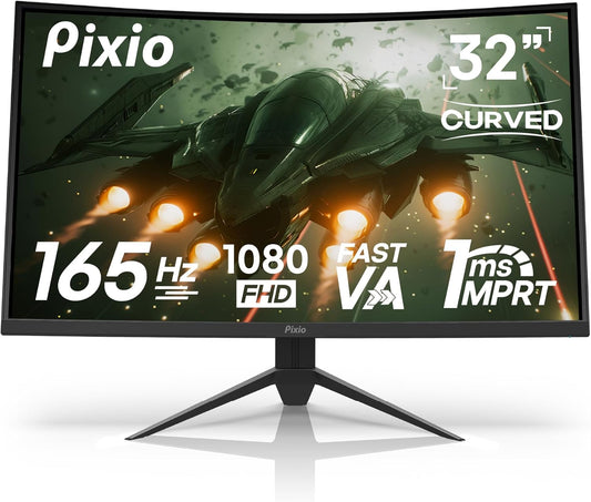 Elevate Your Gaming Experience: PXC325 32" Curved 165Hz FHD 1080P Monitor with Ultra-Fast 1ms Response Time and Adaptive Sync