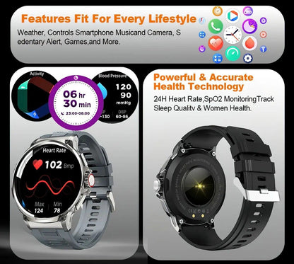 Ultra HD 1.85" Smartwatch with GPS, Bluetooth Calls & Health Monitoring - Perfect Gym Gift!