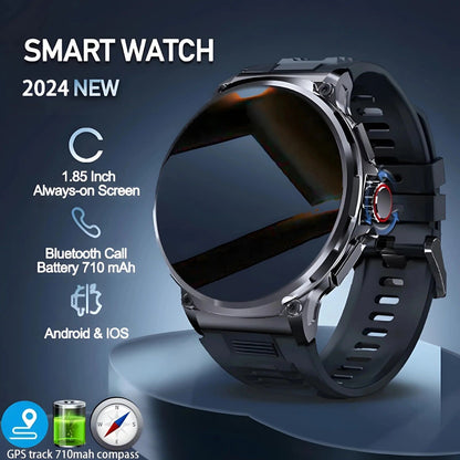 Ultra HD 1.85" Smartwatch with GPS, Bluetooth Calls & Health Monitoring - Perfect Gym Gift!
