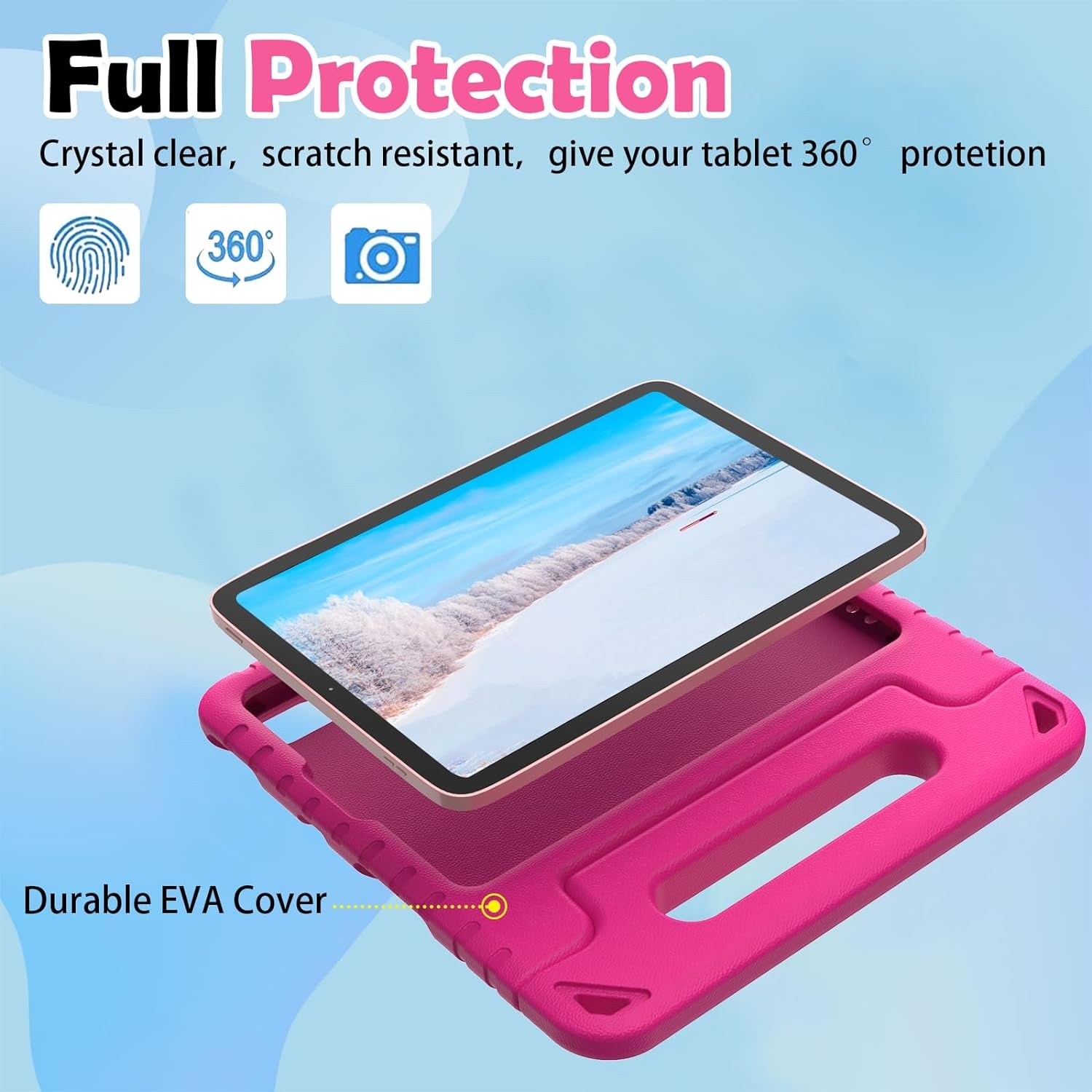 Lightweight Shockproof Kids Case for iPad Mini 1/2/3 - Fun Handle & Stand - Perfect Protection in Black