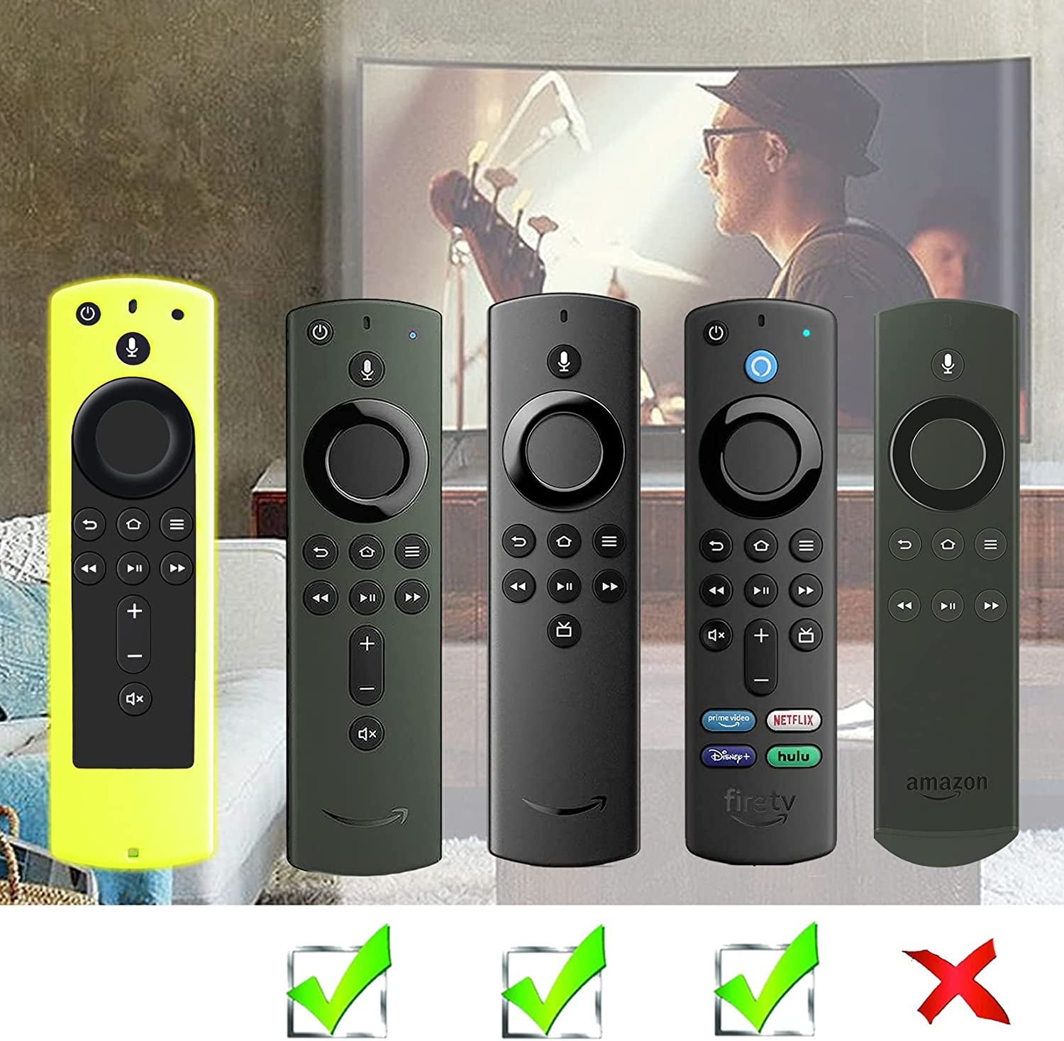 Glow-in-the-Dark Shockproof Silicone Case for Alexa Voice Remote - Compatible with Fire TV Stick 4K and Fire TV Stick